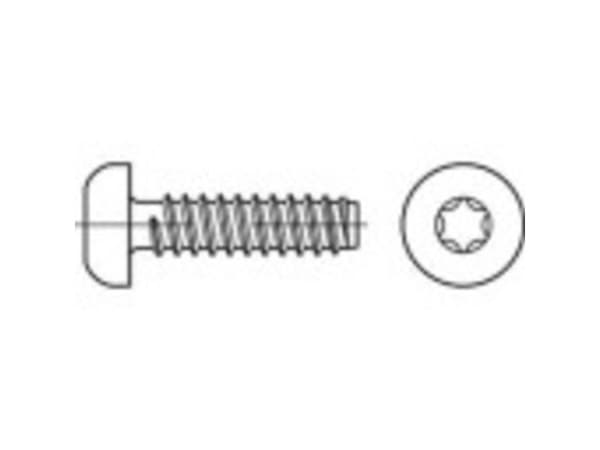 TOOLCRAFT sporskrue linsehode 3,9 mm 9,5 mm T-profil rustfritt stål A2 1000 stk