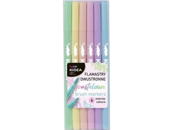Derform Pastel two-sided felt-tip pens 6 KIDEA colors