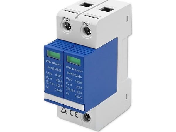 Qoltec ylijännitesuoja DC | 2P | 1000V | T2 | B+C