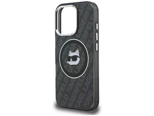 Karl Lagerfeld IML Choupette Head Logo MagSafe Case for iPhone 16 Pro - Black