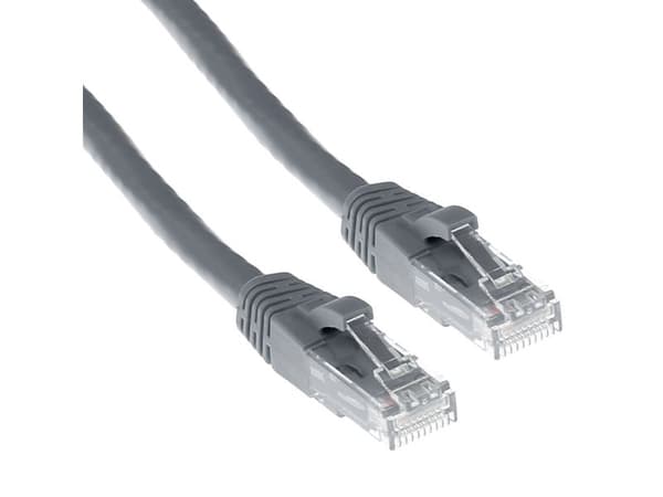 ACT grå 4 meter U/UTP CAT6 patchkabel uten haker med RJ45-plugg