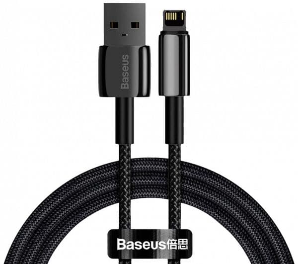 Baseus Tungsten, 1 m, Lightning, USB A, Hankjønn, Hankjønn, Sort