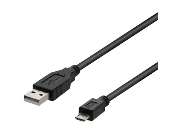 DELTACO MICRO-101 - USB-kabel - Micro-USB type B (hann) til USB (hann) - USB 2.0 - 1 m - svart