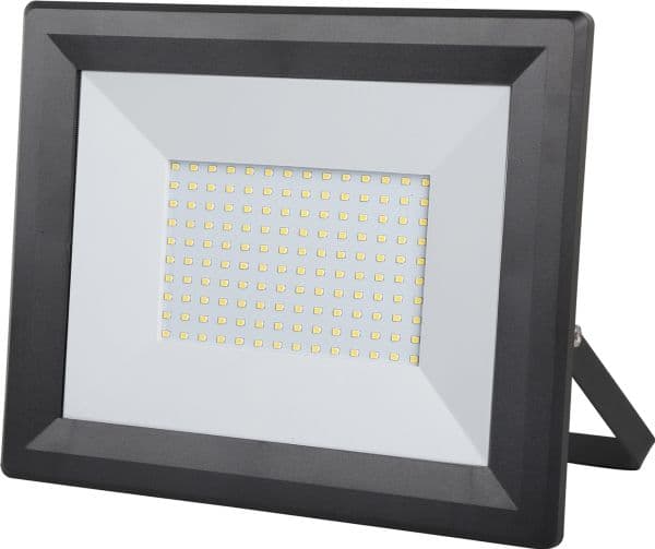 FOX FLOODLIGHT 100W 10000LM 4000K IP65 SORT, med 1m. kabel