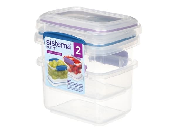 Sistema - 400ml Rectangular Accents 2 Pack