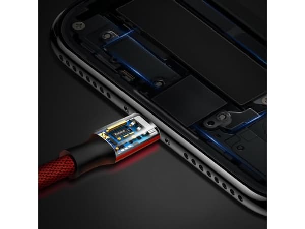 Baseus Yiven, 1,8 m, Lightning, USB A, Hankjønn, Hankjønn, Rød