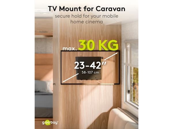 Goobay TV seinäteline Caravan FIXED (M), musta (74415)