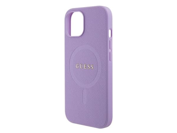 Guess Saffiano MagSafe-kotelo iPhone 15 Plus - lila