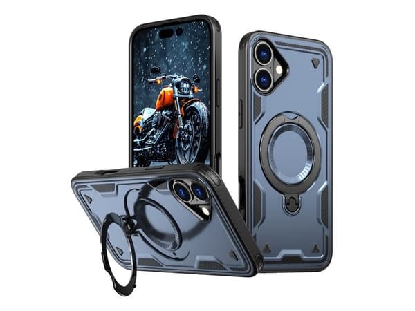 Hybrid Armor Trendy-etui med MagSafe til iPhone 16 Plus - Blå