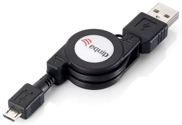 Equip 128595, 1 m, USB A, Micro-USB B, USB 2.0, Hankjønn/hankjønn, Sort