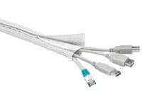 MicroConnect - Kabelhölje med hake och slingfästare - 1.8 m - vit