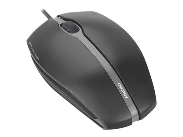 CHERRY GENTIX SILENT - Mus - optisk - 3 knapper - kablet - USB - svart
