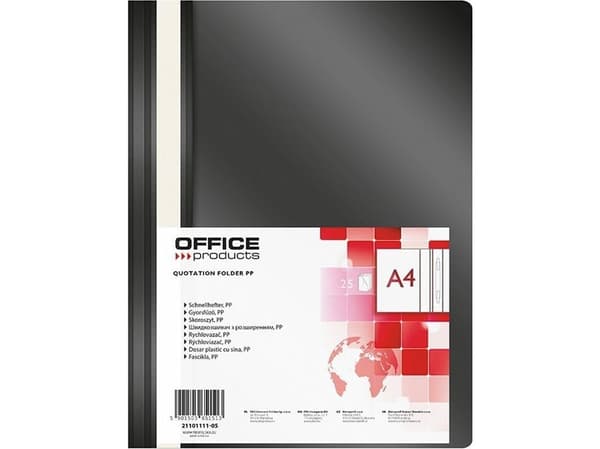 Häftmapp PP A4 OFFICE svart 25