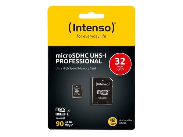 Intenso - Flashminnekort (microSDHC til SD-adapter inkludert) - 32 GB - UHS Class 1 / Class10 - microSDHC UHS-I