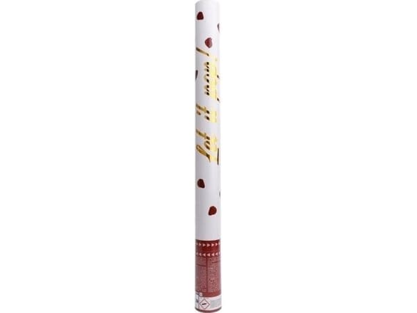 Konfettikanon röda rosenblad papper, 60 cm, 9916484