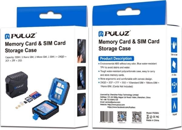 Puluz deksel/etui – vanntett for minnekort + SIM