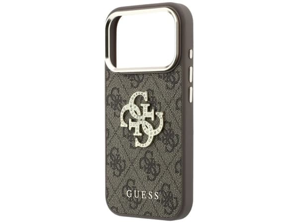 Etui Guess 4G & Big Strass Logo na iPhone 17 Pro Max / 18 Pro Max - brazowe