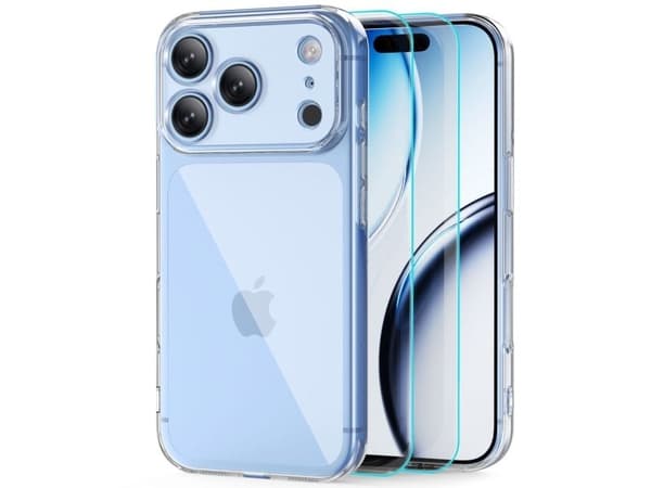 Tech-Protect FlexAir Case + Tech-Protect Glass Fit+ 2-Pack Tempered Glass for iPhone 18 Pro Max / 17 Pro Max - Clear