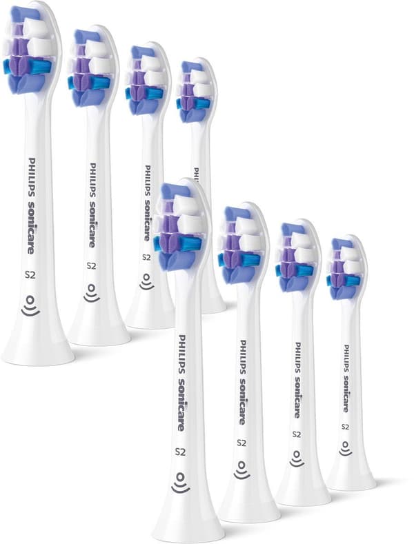 Philips Sonicare S2 Sensitive tannbørstehoder – hvite – 8-pakning