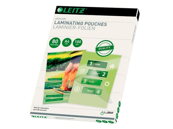 Lamineringsfickor Leitz A4 80 micron klar - (100 st.)