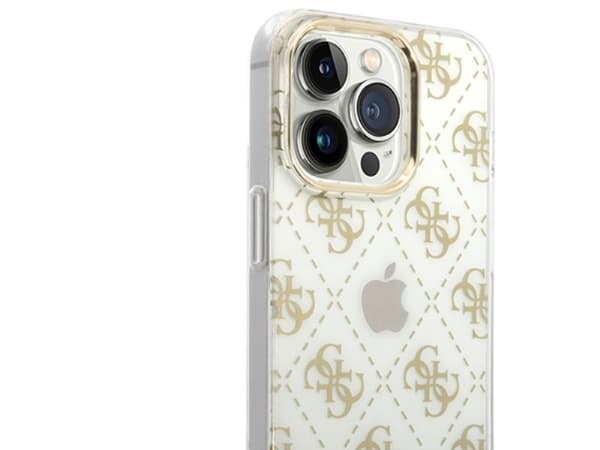 Hurtel Guess GUHCP14LHG4MHG iPhone 14 Pro 6.1" gull/gull hardcase 4G mønster script