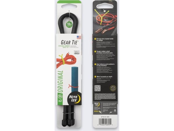 NiteIze Opaska Nite Ize Gear Tie Original 18 2Pack musta