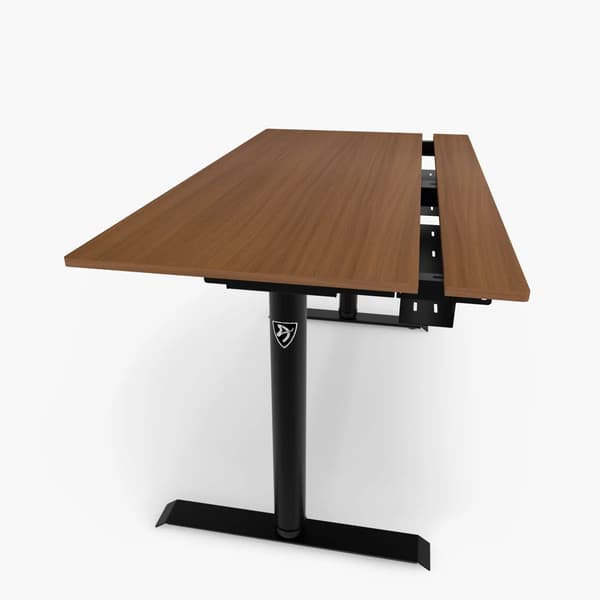 Arozzi Arena Nordico - Sidde/stå-skrivebord - rektangulær - elektrisk højdejustering - valnød - sort base