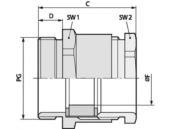 LAPP 52000220 kabelgenomföring PG90 mässing 100 st