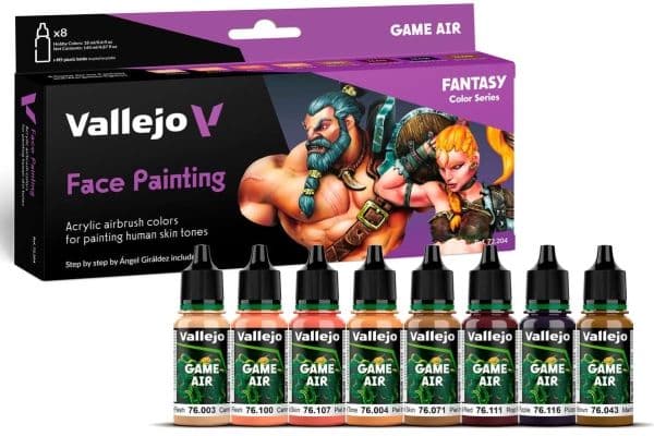Ansiktsmålar-set 8 x 18 ml (Game Air)