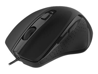 DELTACO OFFICE - Mus - optisk - 6 knapper - kablet - USB - svart