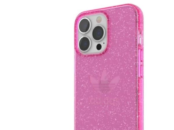 Adidas OR Protective klart glitter-deksel til iPhone 13 Pro / iPhone 13 - rosa