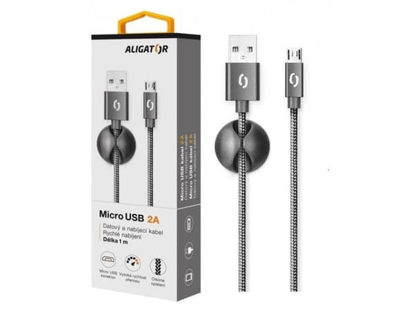Alligator DATKP01, 1 m, Micro-USB A, USB A, USB 2.0, Lajittelu