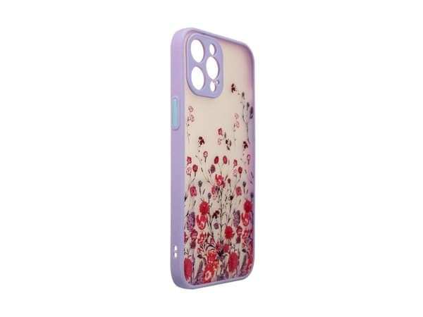 Design-skal för iPhone 12 Pro Max - blommor lila