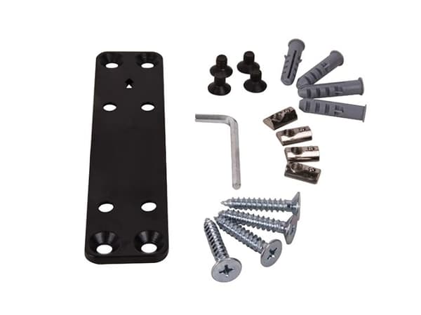 B-TECH System X - Monteringskomponent (rail mounting bracket) - svart - veggmonterbar