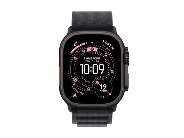 Apple Watch Ultra 3 GPS + Cellular 49mm Black Titanium Case with Black Alpine Loop - Large