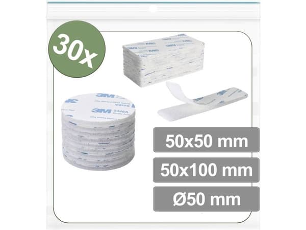 Quadrios 25CA686 kardborrepunkter för fast limning statisk loop Ø50 x L50 mm vit (30 st)