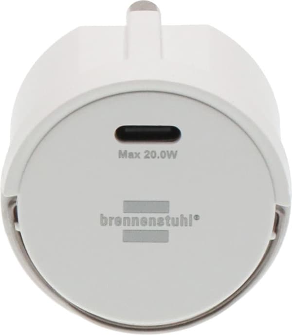 Brennenstuhl-pistorasiasisäke, Schuko, USB-C, PD 20 W