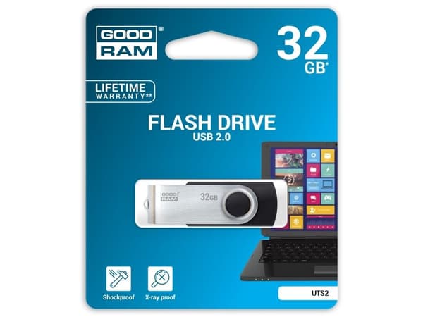 GOODRAM UTS2 - USB flash-enhet - 32 GB - USB 2.0 - svart