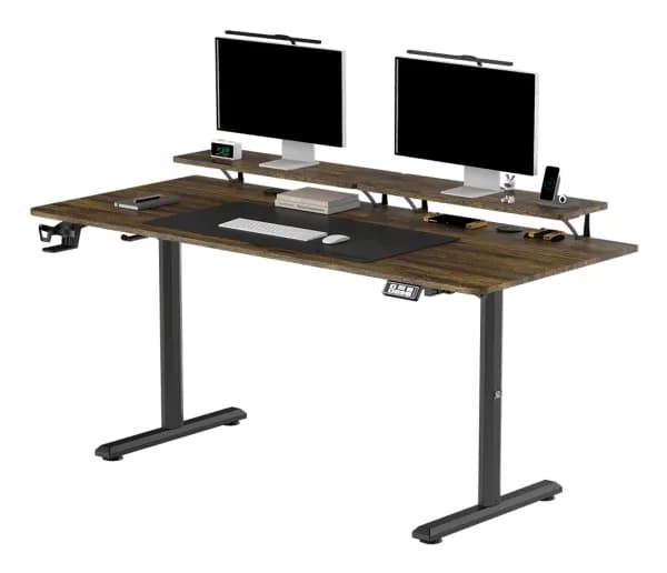 Ultradesk HIGHLANDER XXL, Rett, Rektangulær form, Spilling, Matt, Sort, T-ben