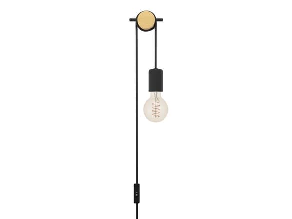 EGLO BUDDON vägglampa E27 svart/trä