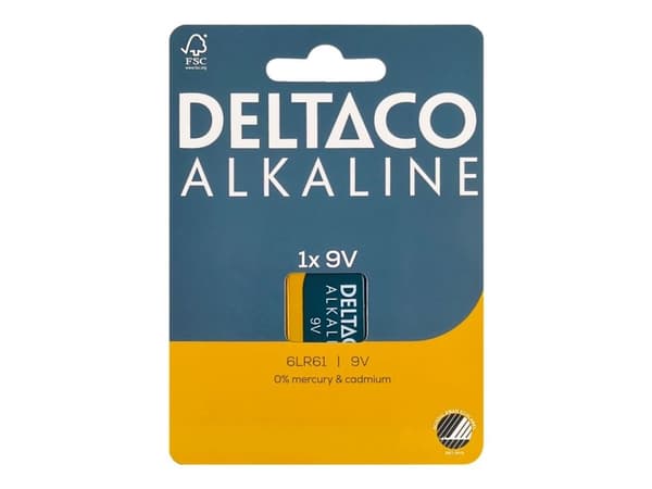DELTACO - Batteri 6LR61 - Alkalisk - 800 mAh