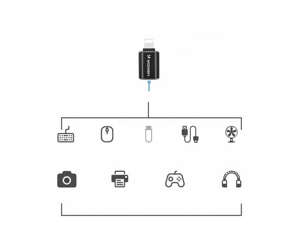 Wozinsky USB-adapter WALA-01 USB-A - Lightning Black (5907769378959)