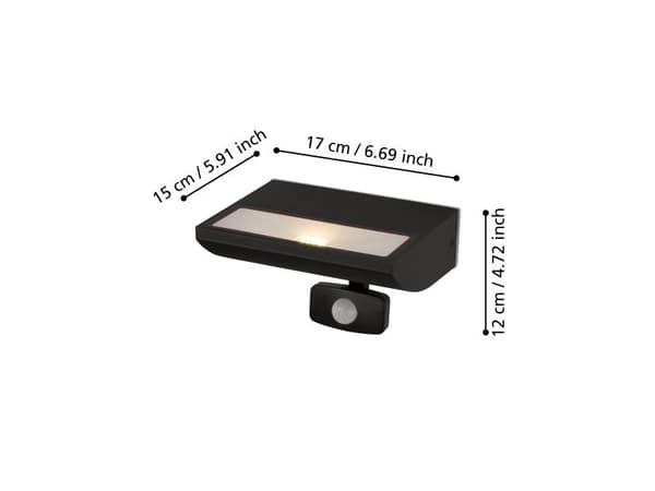 EGLO SORRONARO ULKOSEINÄ LED/ANTURI MUSTA