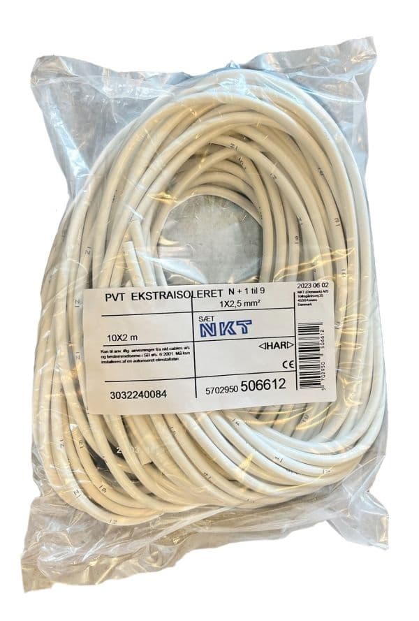 Kabelsats PVT 1x2,5 extra isolerad med märkning