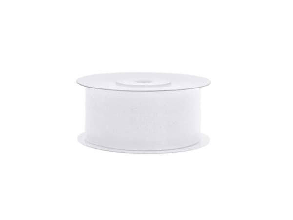 Hvidt chiffon bånd 38mm