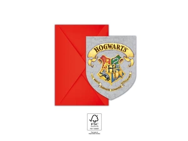 Harry Potter Hogwarts House-inbjudningar 6 st.