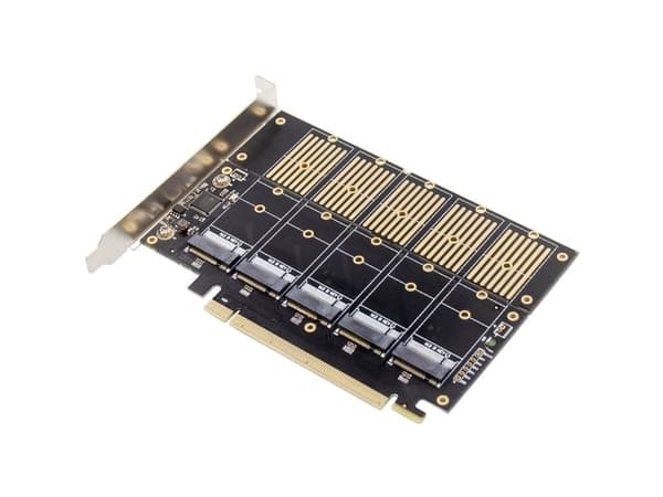 InLine 76619G, PCIe, M.2, SATA, Hankjønn, PCIe 3.1, JMB585, 6 Gbit/s