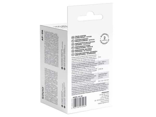Savio AP-06, Universal, Universal, 100 V, 50/60 Hz, 3750 W, AC-til-DC
