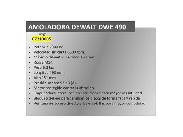 DeWALT DWE490-QS, 5,2 kg