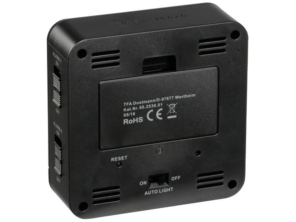 TFA - Alarmklokke - rektangulær - elektronisk - skrivebord - svart